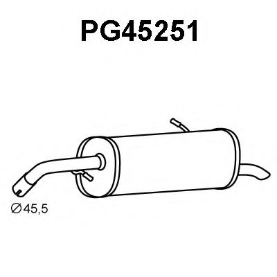 Глушитель выхлопных газов конечный VENEPORTE PG45251
