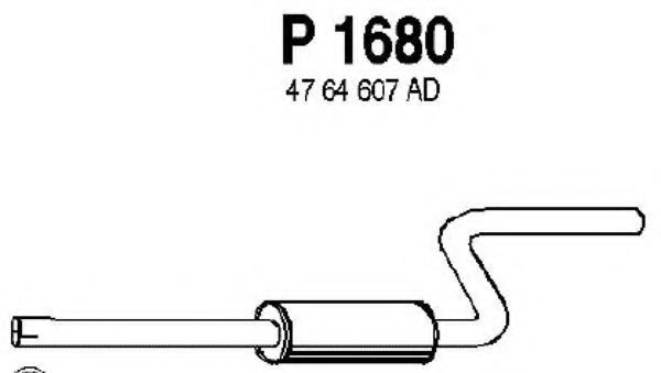 Средний глушитель выхлопных газов FENNO 1680