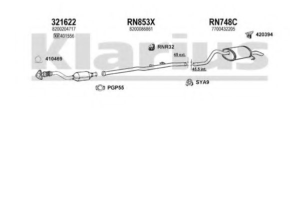 Система выпуска ОГ KLARIUS 720862U