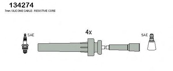 Комплект проводов зажигания HITACHI 134274