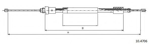 Трос, стояночная тормозная система CABOR 10.4706