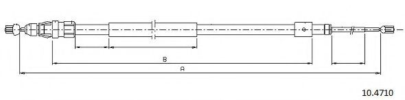 Трос, стояночная тормозная система CABOR 10.4710