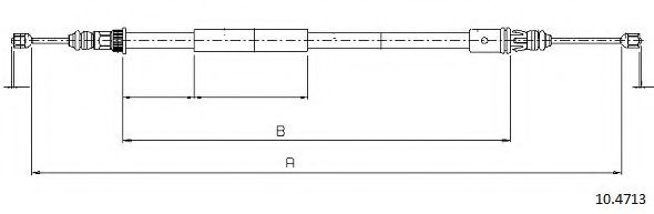 Трос, стояночная тормозная система CABOR 10.4713