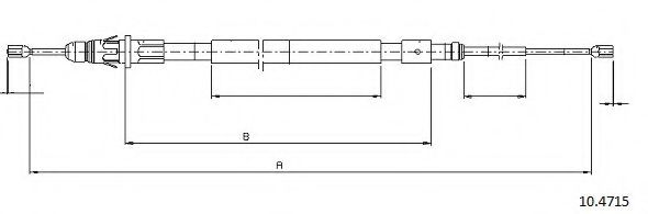 Трос, стояночная тормозная система CABOR 10.4715