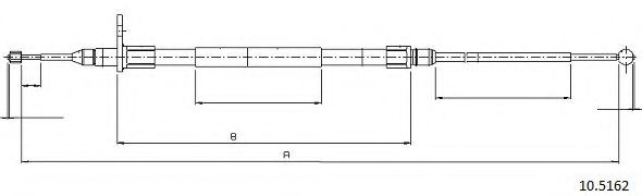 Трос, стояночная тормозная система CABOR 10.5162