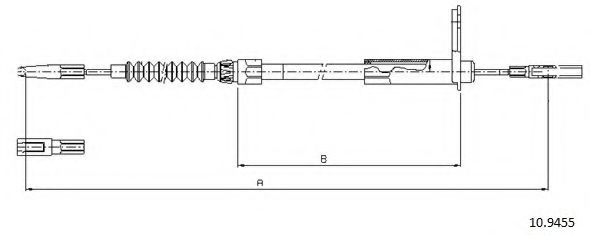 Трос, стояночная тормозная система CABOR 10.9455