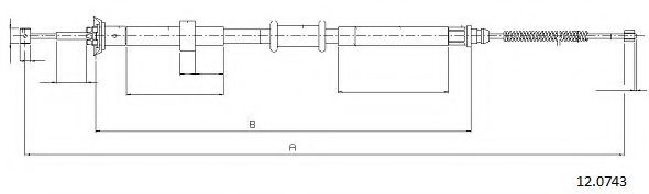 Трос, стояночная тормозная система CABOR 12.0743
