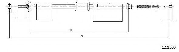 Трос, стояночная тормозная система CABOR 12.1500