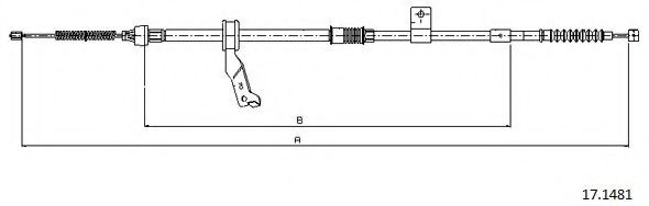 Трос, стояночная тормозная система CABOR 17.1481