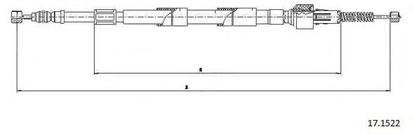 Трос, стояночная тормозная система CABOR 17.1522
