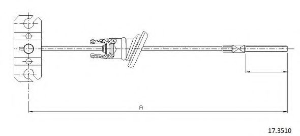 Трос, стояночная тормозная система CABOR 17.3510