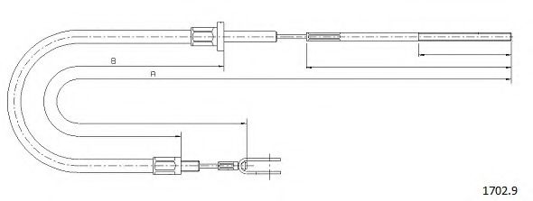 Трос, управление сцеплением CABOR 1702.9