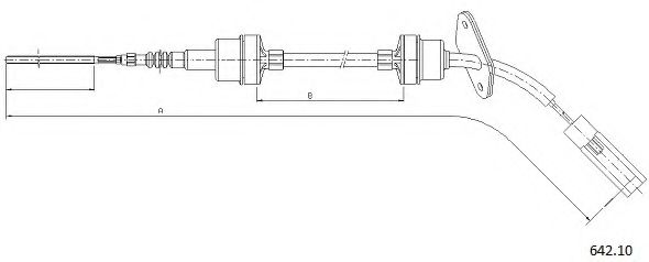 Трос, управление сцеплением CABOR 642.10