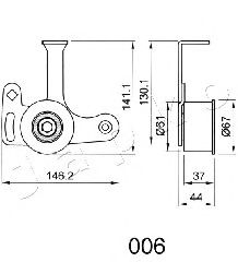 Устройство для натяжения ремня, ремень ГРМ JAPKO 45006