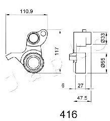 Устройство для натяжения ремня, ремень ГРМ JAPKO 45416