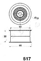 Устройство для натяжения ремня, ремень ГРМ JAPKO 45517