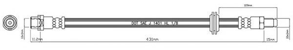 Тормозной шланг MOTAQUIP VBH989