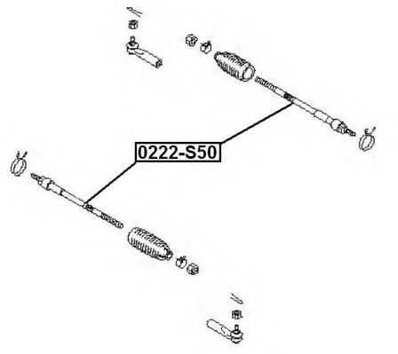 Осевой шарнир, рулевая тяга ASVA 0222-S50