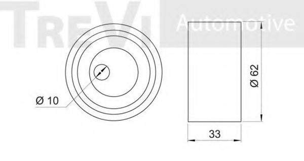 Натяжной ролик, ремень ГРМ TREVI AUTOMOTIVE T1597