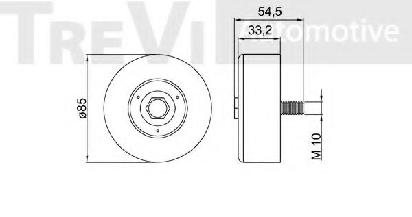 Паразитный / ведущий ролик, поликлиновой ремень TREVI AUTOMOTIVE TA1919