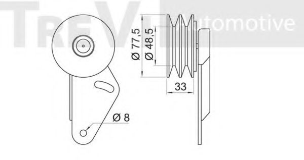 Паразитный / ведущий ролик, поликлиновой ремень TREVI AUTOMOTIVE TA1848