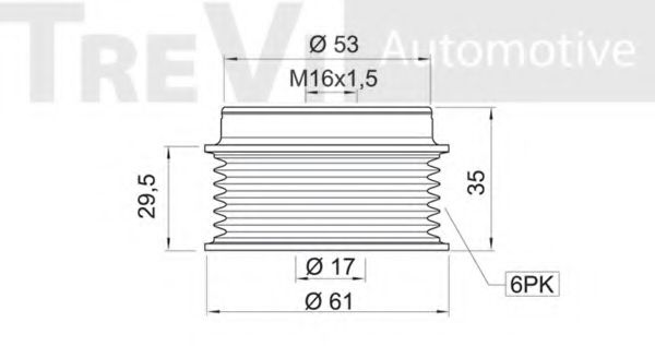 Механизм свободного хода генератора TREVI AUTOMOTIVE TC1154