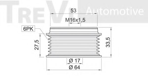Механизм свободного хода генератора TREVI AUTOMOTIVE T2071