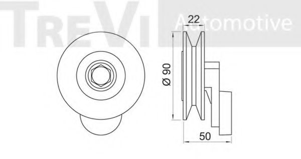 Паразитный / ведущий ролик, поликлиновой ремень TREVI AUTOMOTIVE TA1384
