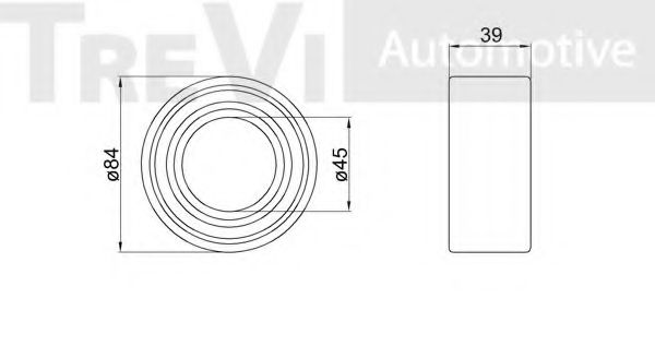 Комплект подшипника ступицы колеса TREVI AUTOMOTIVE 60012