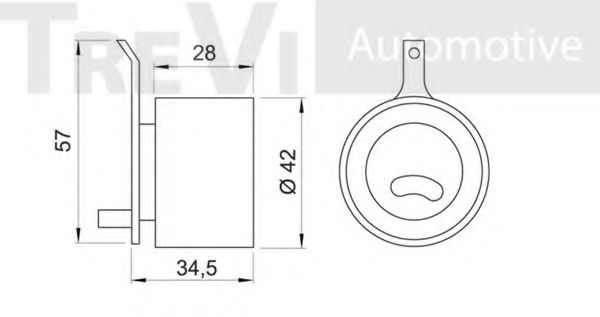 Натяжной ролик, ремень ГРМ BERTOLOTTI 57284