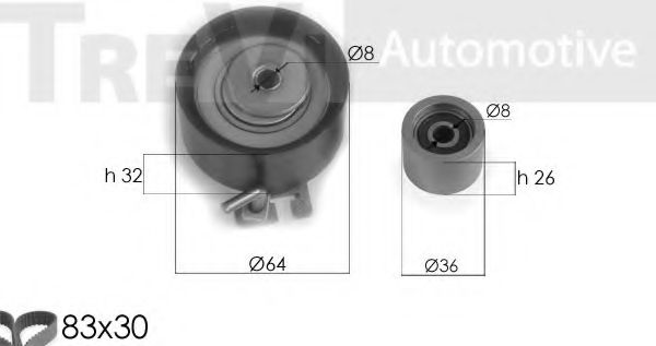 Комплект ремня ГРМ TREVI AUTOMOTIVE KD1303
