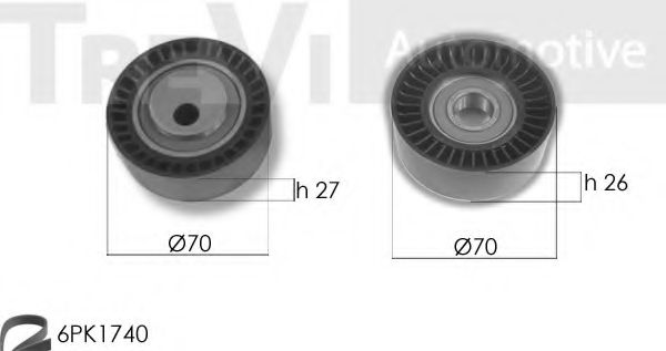 Комплект роликов, поликлиновой ремень TREVI AUTOMOTIVE KA1086F