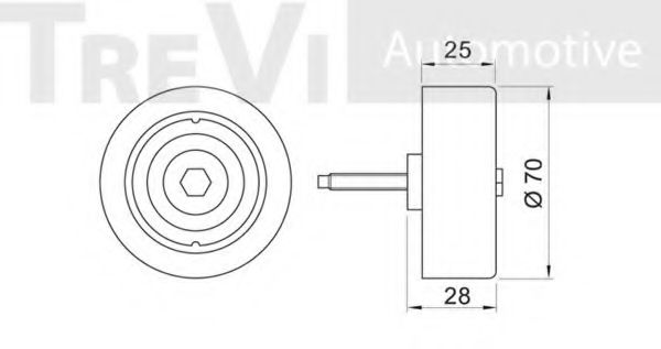 Натяжной ролик, поликлиновой  ремень TREVI AUTOMOTIVE TA1702