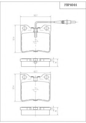 Комплект тормозных колодок, дисковый тормоз FI.BA FBP4044