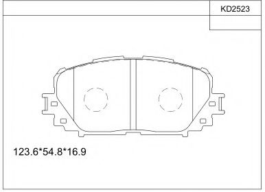 Комплект тормозных колодок, дисковый тормоз ASIMCO KD2523
