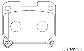 Комплект тормозных колодок, дисковый тормоз ASIMCO KD2760