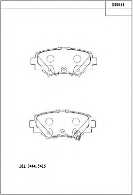 Комплект тормозных колодок, дисковый тормоз ASIMCO KD3044