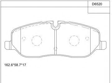 Комплект тормозных колодок, дисковый тормоз ASIMCO KD6520