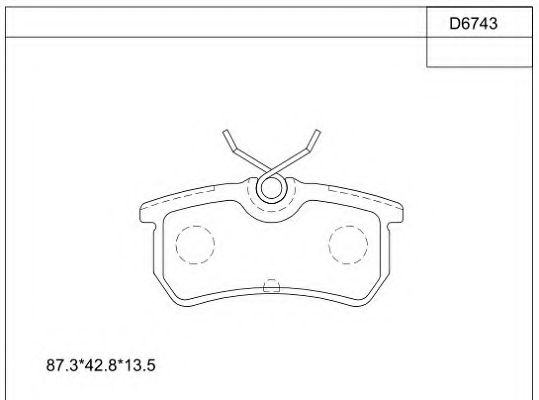 Комплект тормозных колодок, дисковый тормоз ASIMCO KD6743