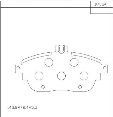 Комплект тормозных колодок, дисковый тормоз ASIMCO KD7054