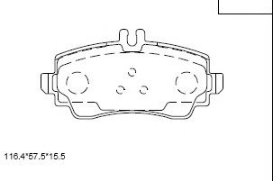Комплект тормозных колодок, дисковый тормоз ASIMCO KD7574F