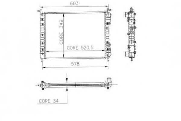 Радиатор, охлаждение двигателя KALE OTO RADYATÖR 105