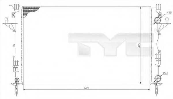 Радиатор, охлаждение двигателя TYC 728-0049-R