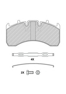 Комплект тормозных колодок, дисковый тормоз FERODO FCV1624B