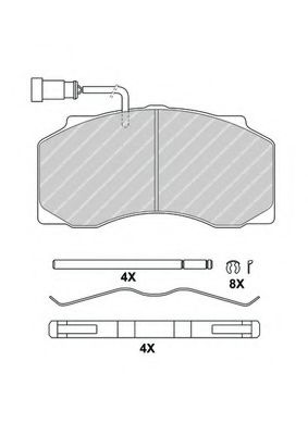 Комплект тормозных колодок, дисковый тормоз FERODO FCV4463B