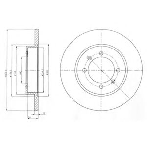 Тормозной диск DELPHI BG4538C