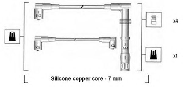 Комплект проводов зажигания MAGNETI MARELLI 941055070532