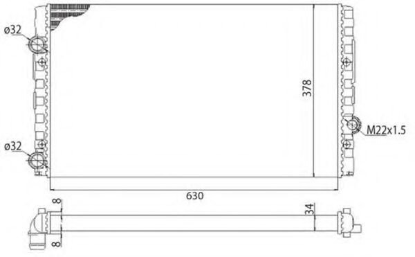 Радиатор, охлаждение двигателя MAGNETI MARELLI 350213793003