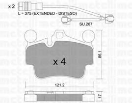 Комплект тормозных колодок, дисковый тормоз METELLI 22-0892-0K