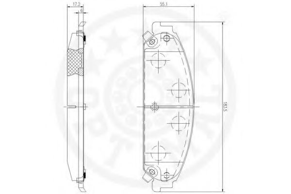 Комплект тормозных колодок, дисковый тормоз OPTIMAL 12578